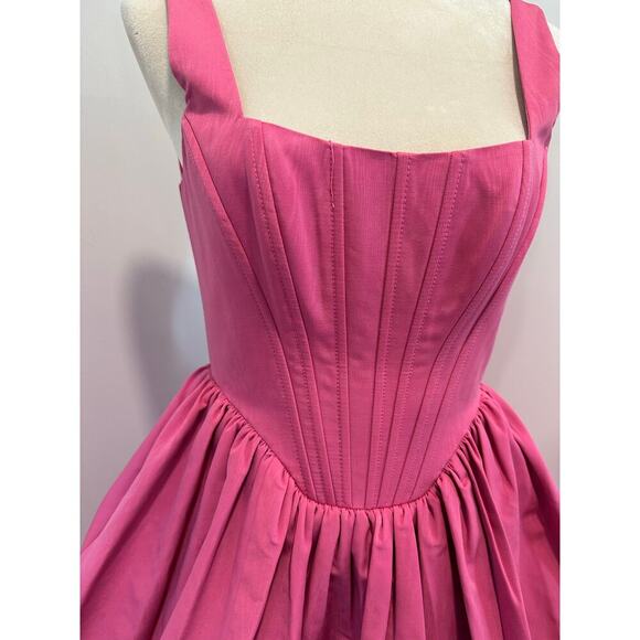 STAUD Pink Corset Landscape Mini Dress - Picture 4 of 6